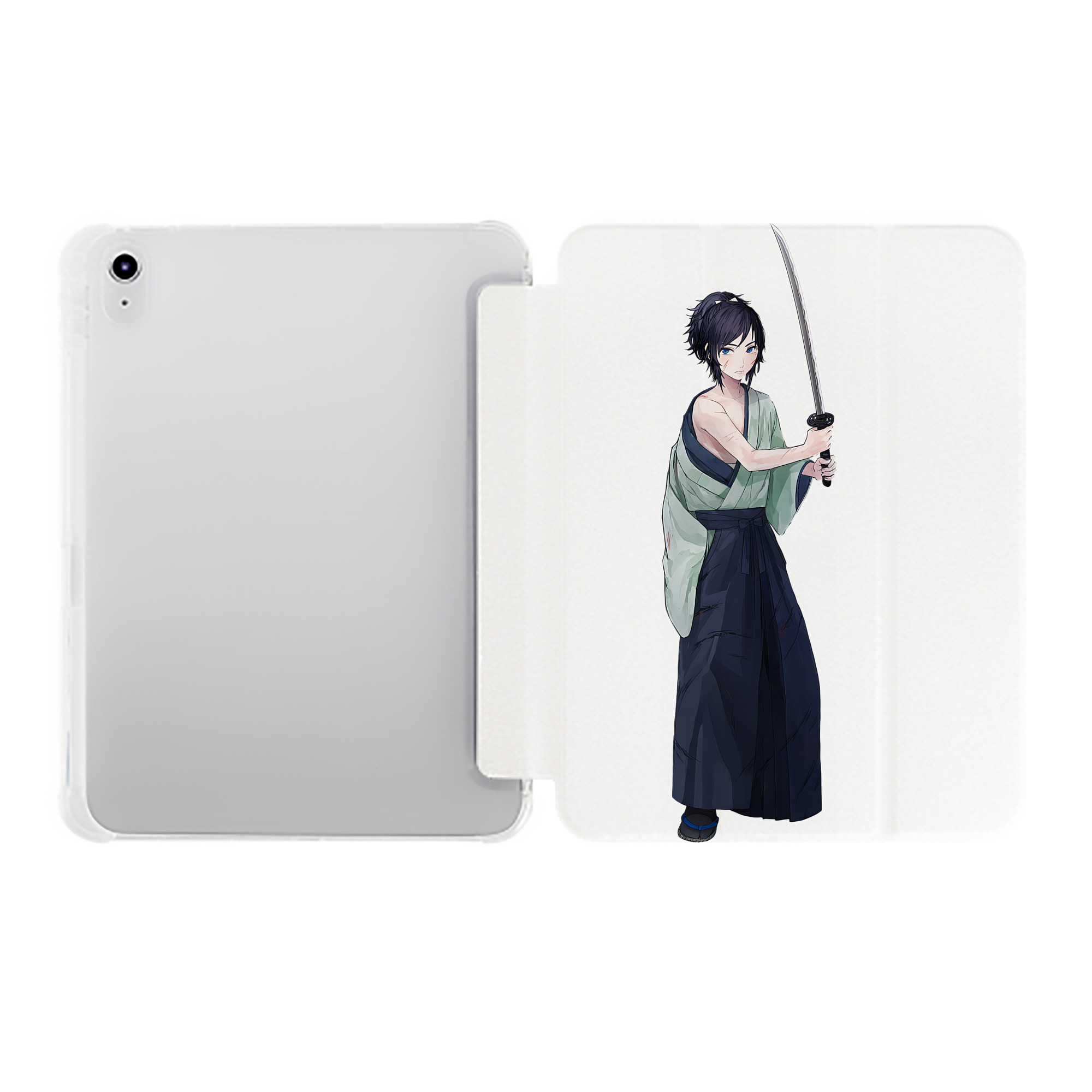 （画像用） 刀剣乱舞 Touken Ranbu IPad ケース ペン収納付き 三つ折りスタンド PUレザー×シリコン 対応機種9.5/10.5/10.9インチ